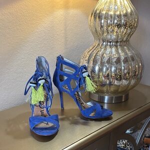Sam Edelman Vibrant Blue Heels with Tassel Accents